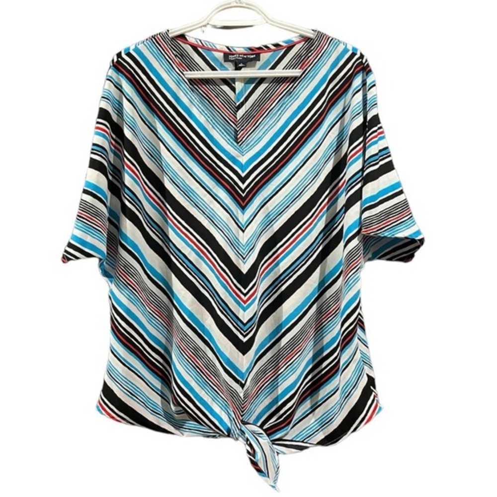 Jones  size large oversized top with stripes, lightweight